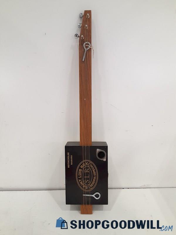 Unique Hand Crafted Soup Hunter 3 String Cigar Box Guitar 28