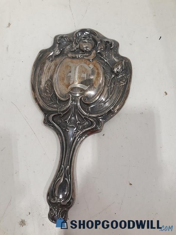 Unbranded Ornate Silver/Grey Toned hand mirror 
