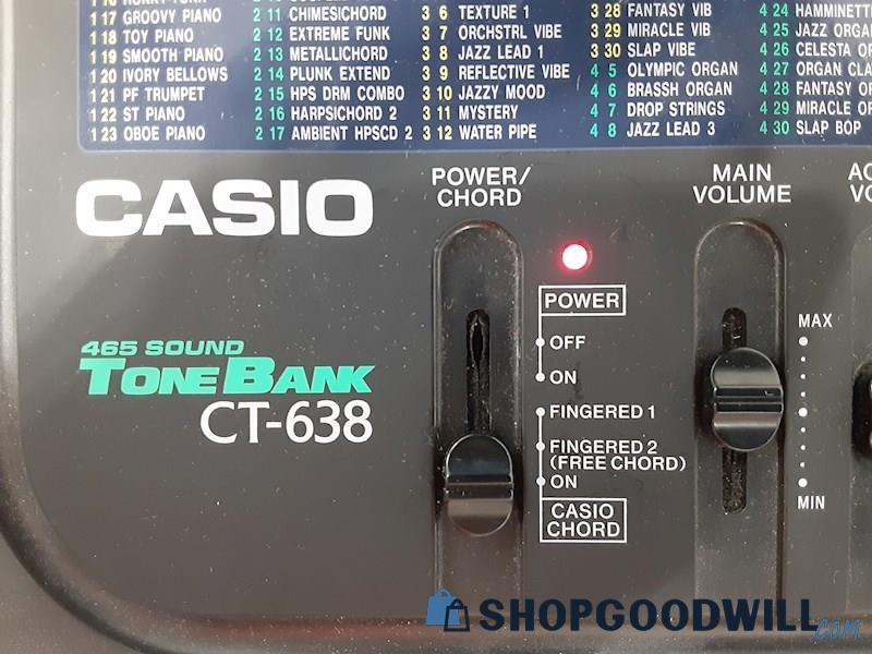 Casio CT638 Electronic Piano Keyboard w/Pwr Cord + More IOB PWRS ON