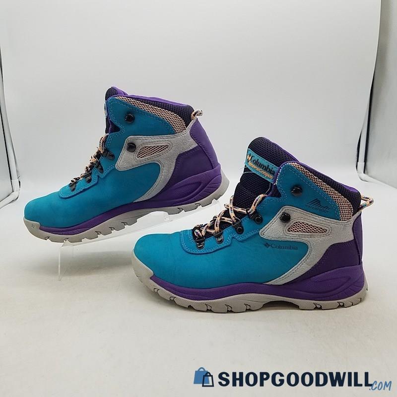 Columbia Women's Newton Ridge Plus Purple/Blue Leather/Mesh Hiking Boots Sz 8