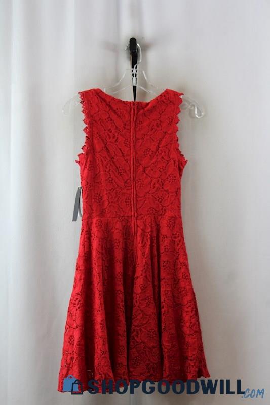 NWT City Studio Women's Red Lace No Sleeve Dress SZ 3
