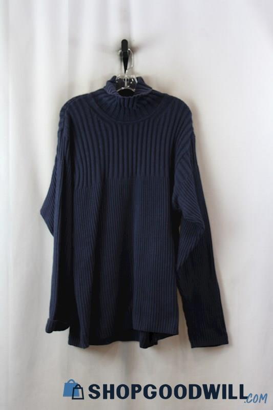 Oxford Fulham Men's Navy Ribbed Knit Turtleneck Sweater sz XL
