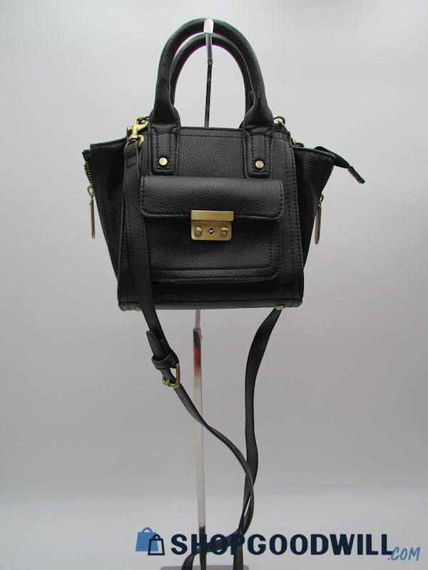 3.1 Phillip Lam Pashli Black Vegan Leather Mini Satchel Handbag Purse