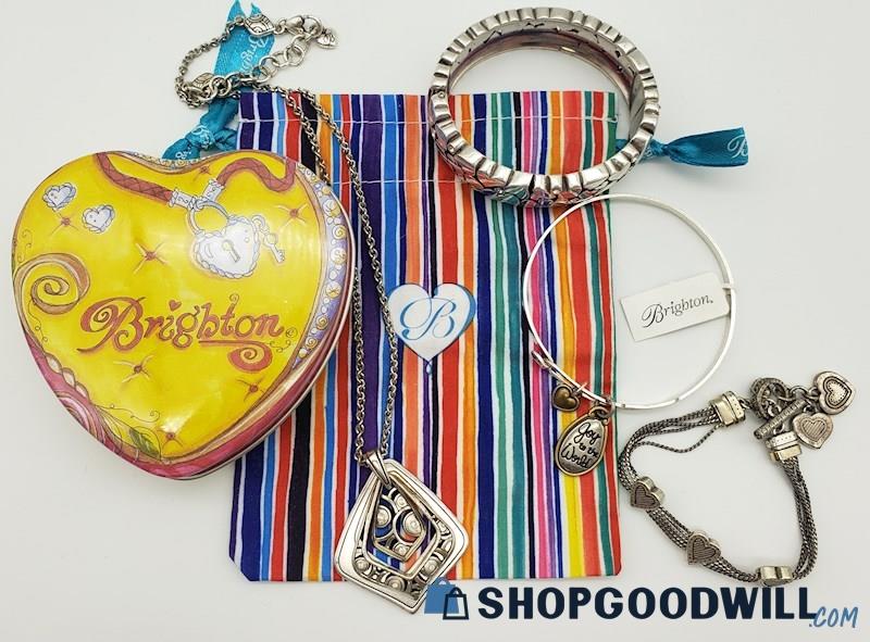 BRIGHTON Costume Jewelry Collection w/ Tin & Pouch