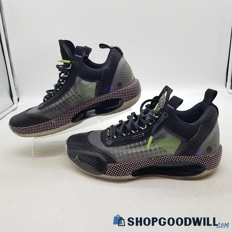 Nike Men's Air Jordan 34 Low Top Vapor Green/Black Synthetic Sneakers Sz 8.5