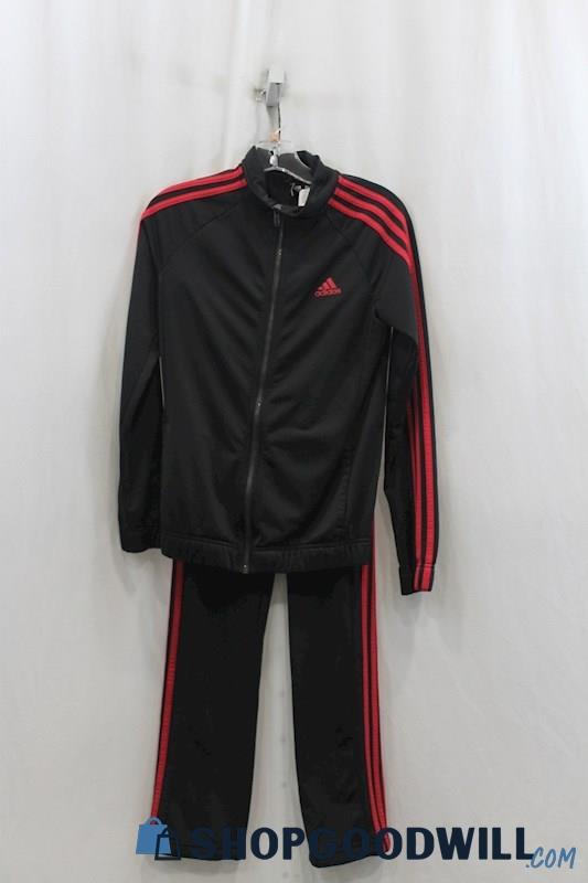 Adidas Boy's Black/Red 2 Piece Track Suit  SZ-S