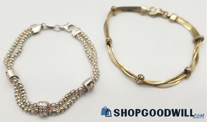 .925 & Vermeil DYADEMA Multi-Strand Bracelets (2) 15.4grams
