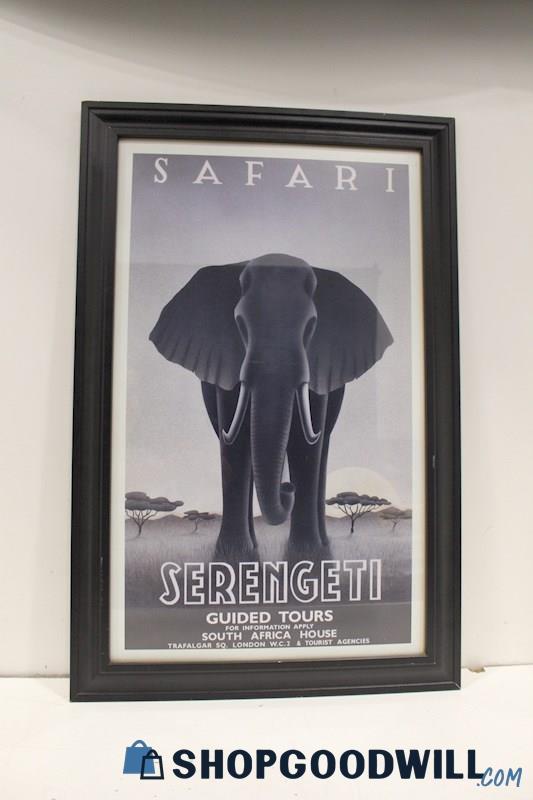 Steve Forney Unsigned Elephant Art Print 'Safari Serengetti Guided Tours' 