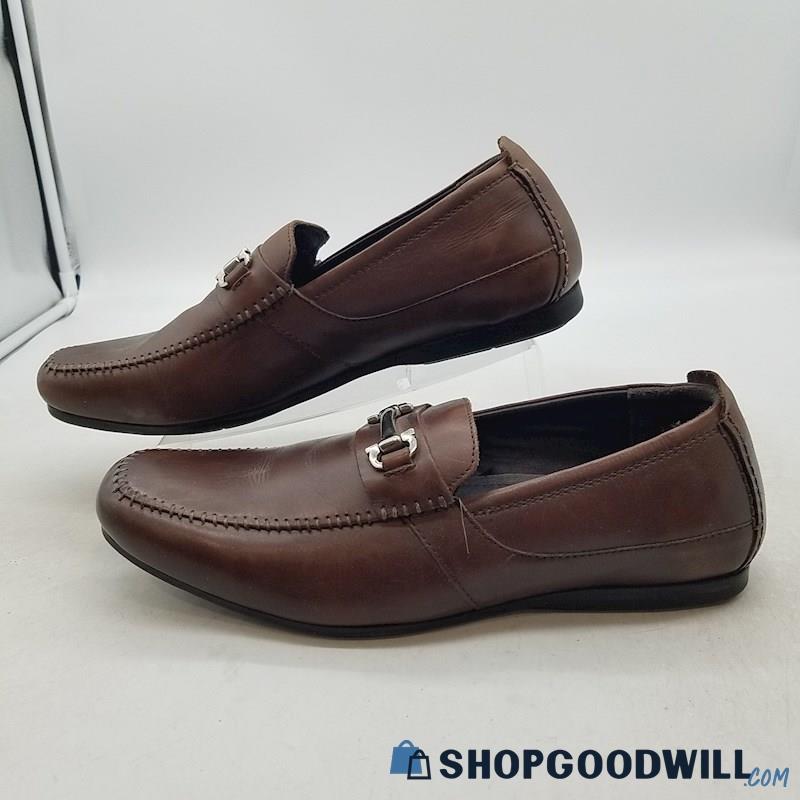 Clarks Men's Brown Leather Moc Toe Loafers Sz 10.5