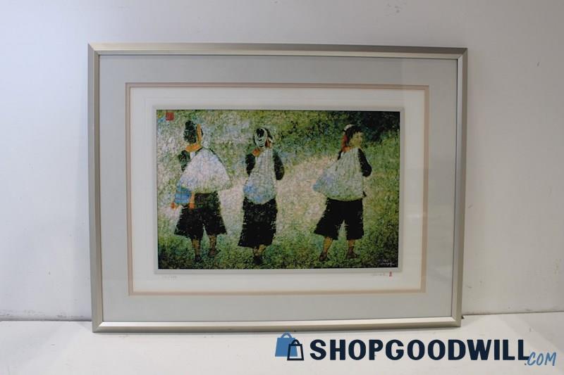 Fang Zou Double Signed Framed Art Print 'Back from Rice Market' #101/298