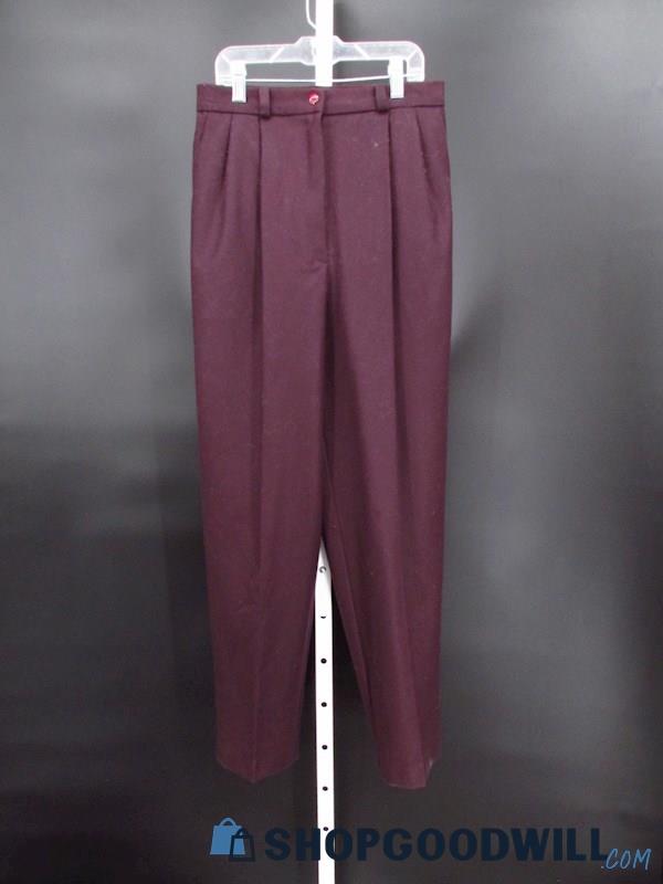Requirements Petites Women's Purple Wool Dress Pants SZ-4P