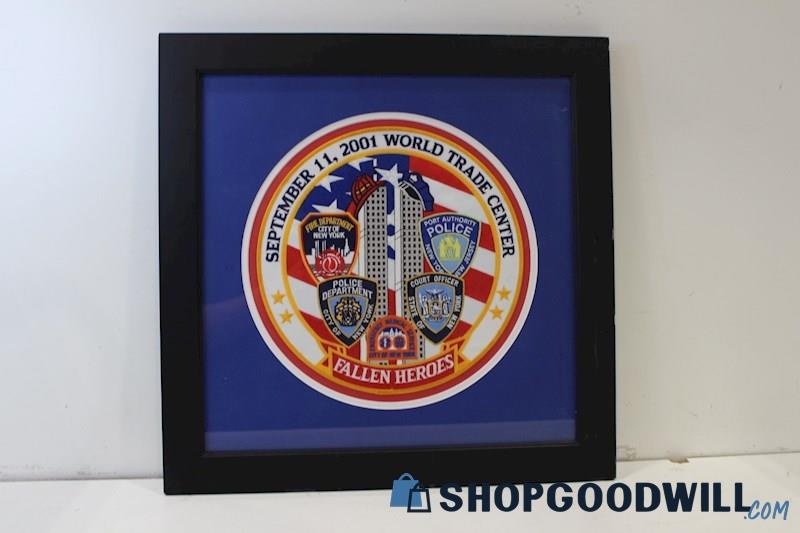 Framed & Matted Fabric Patch in Remembrance of 'Fallen Heroes' from 9/11 Unknown