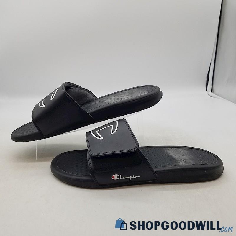 Champion Men's Black Synthetic Slide Sandals Sz 10