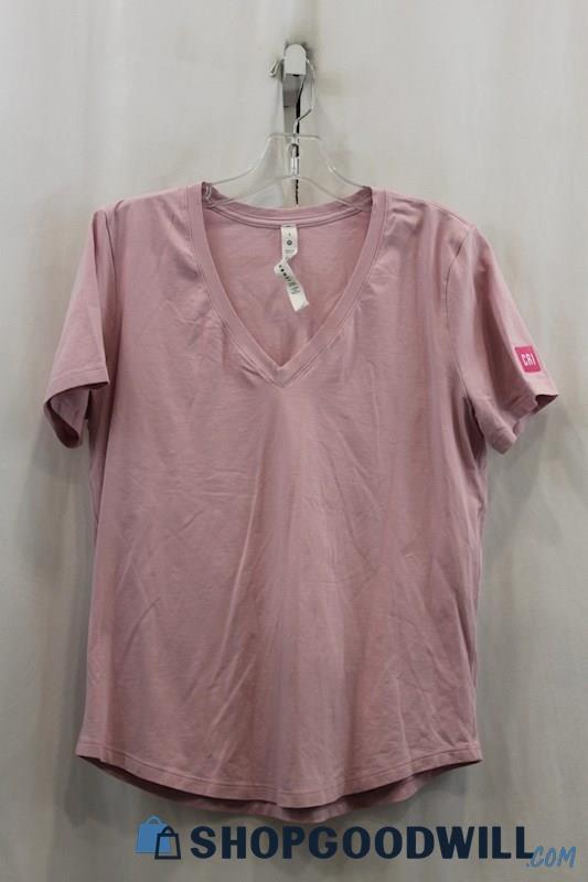 Lululemon Womens Pink V-neck Shirt Sz 8