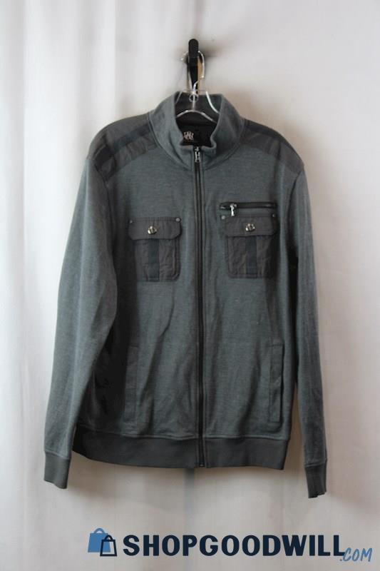 Rock & Republic Men's Gray Utility Jacket Full Zip SZ XL