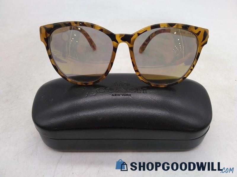 Fossil Women's Tortoise Plastic/ Gold Metal Cat Eye Frame Sunglasses 
