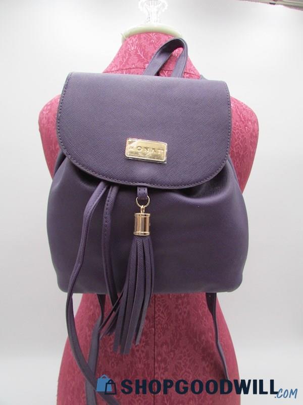 Monat Violet Saffiano PVC Mini Backpack Handbag Purse