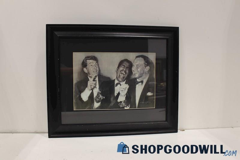 Hai Yan Unsigned Framed Print 'Rat Pack-Sinatra,Sammy Davis,Dean Martin'