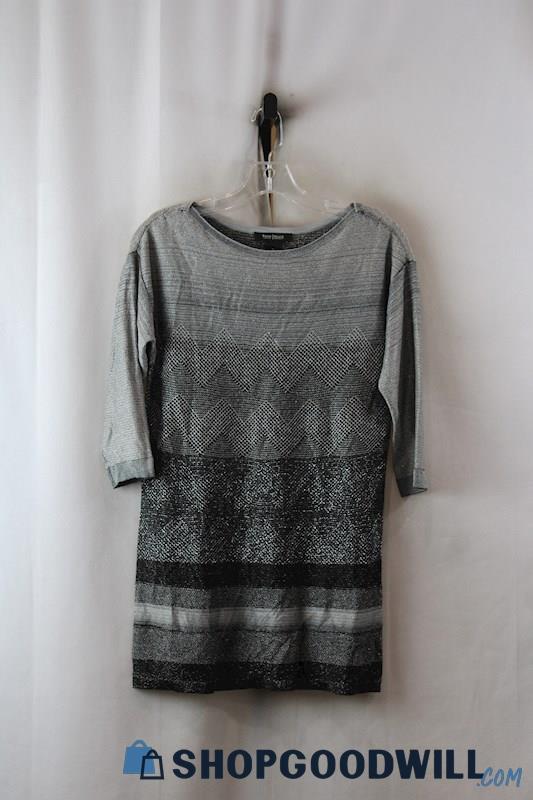 WHBM Women's Silver Shimmer Textured Sweater SZ XS