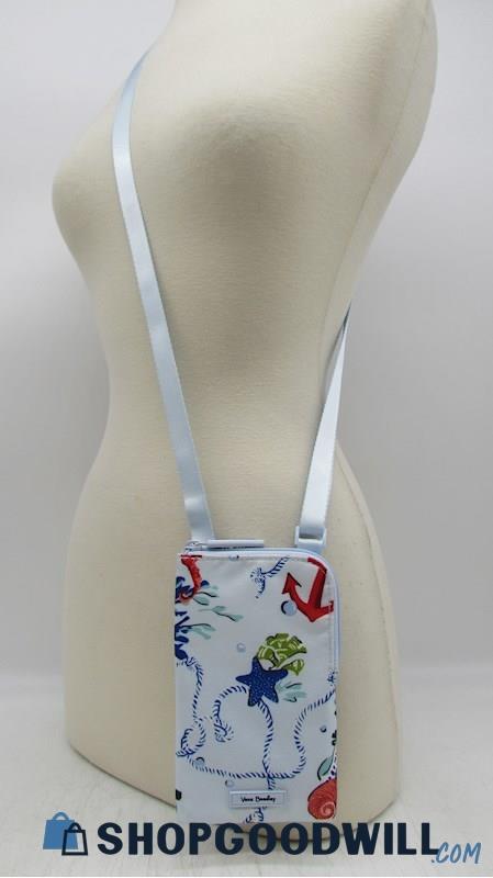 Vera Bradley Anchors Aweigh RFID LT.BLU MLTI Polyester Mini Xbody Handbag Purse