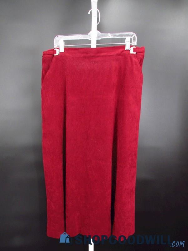 Vintage Bedford Fair Women's Red Knee Length Skirt SZ 18