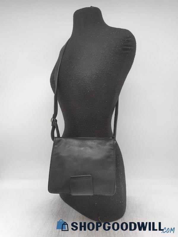 Derek Alexander Black Leather Small Crossbody Handbag Purse