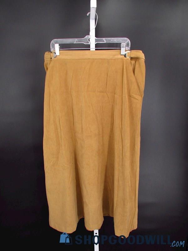 Vintage Bedford Fair Women's Tan Midi Skirt SZ 18