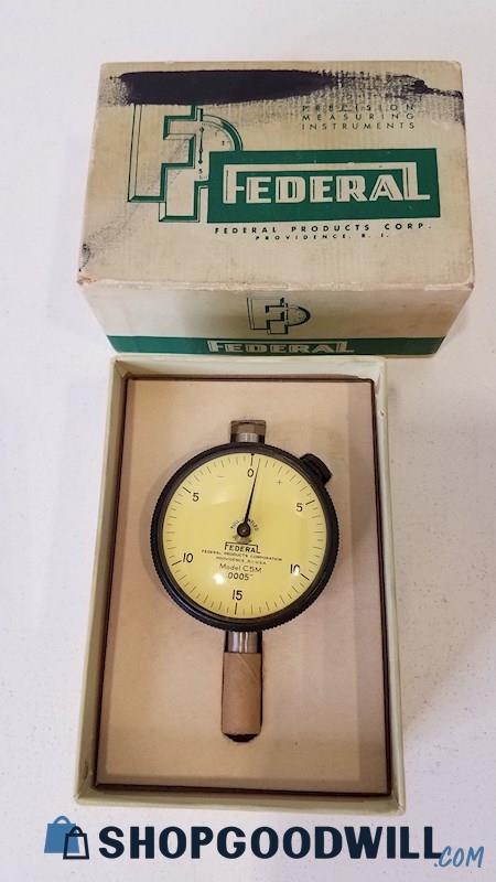Federal Precision Measuring Instruments Dial Indicator Model #C5M w/Box