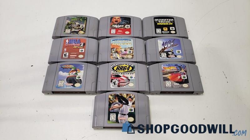 Nintendo 64 N64 Video Game Lot of 10 - Turok, Star Wars Ep 1 Racer, & More!