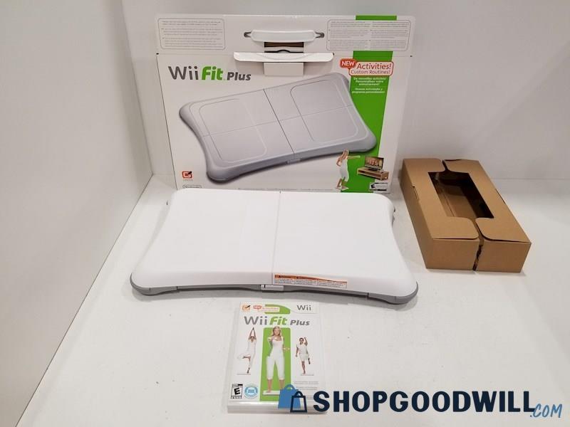 Wii Fit Plus Balance Board & Game for Nintendo Wii IOB - POWERS ON