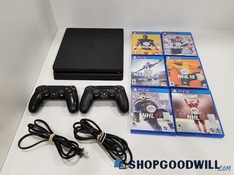 PlayStation 4 Console w/ Games, Cords, Controllers - PS4 POWERS ON