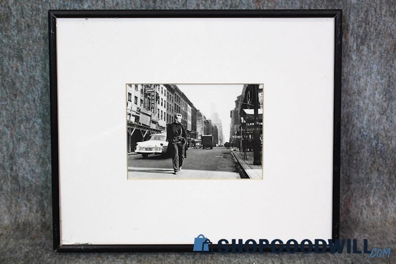 Framed Dennis Stock James Dean on 52nd Steet NYC Photo Print Unsigned Art Decor