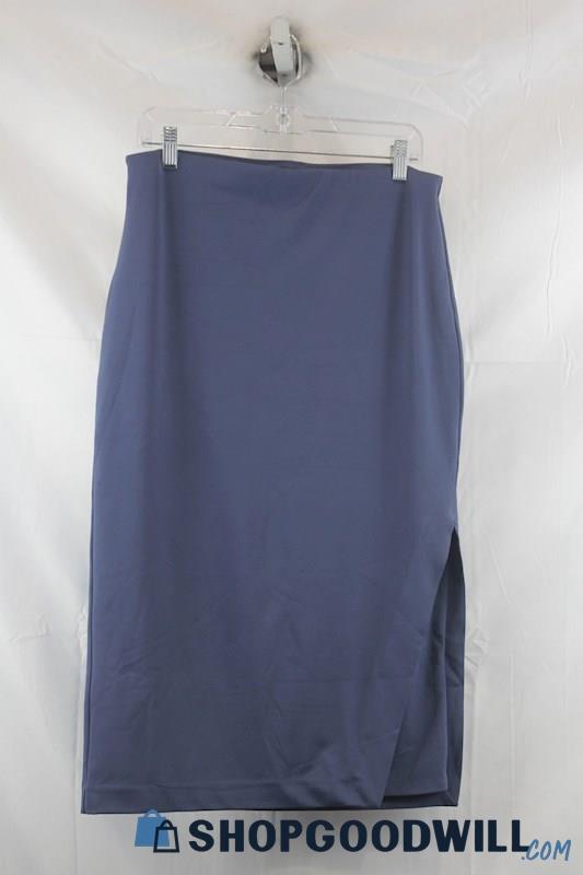 Express Womens Dusty Blue Side Slit Skirt Sz M
