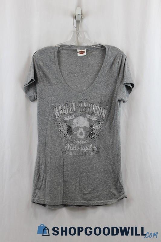 Harley Davidson Women's Gray Logo Graphic T-Shirt