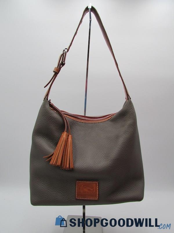 Dooney & Bourke Paige Grey Pebble Leather Hobo Sac Handbag Purse