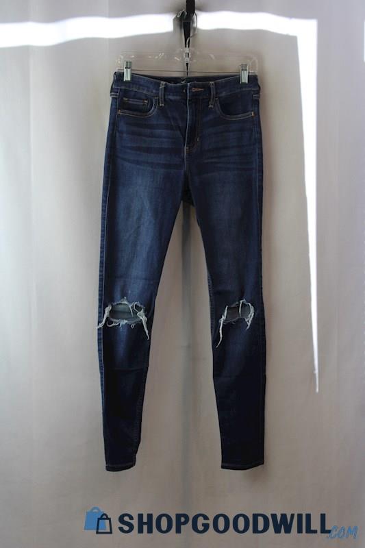 Hollister Women's Blue Distressed Super Skinny Jeans sz 26