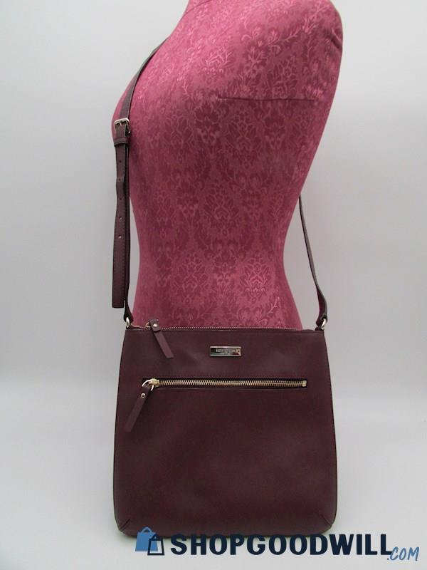 Kate Spade Laurel Way Rima Deep Berry Leather Crossbody Handbag Purse