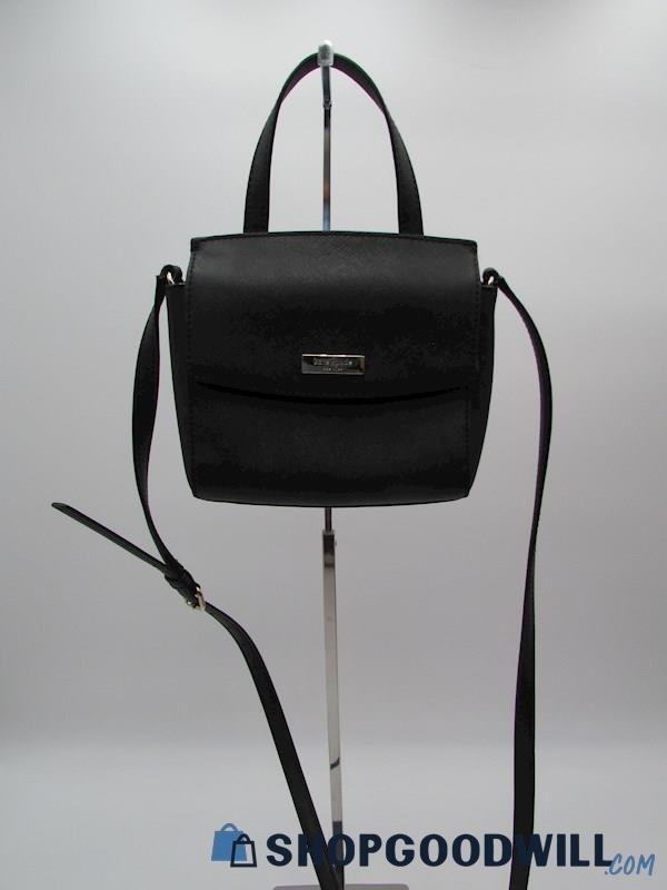 Kate Spade Laurel Way Mini Alisanne Black Leather Top Handle Handbag Purse