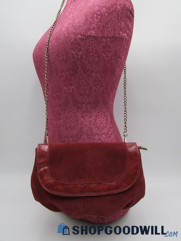Anthropologie Terracotta Suede/Leather Crossbody Clutch Handbag Purse