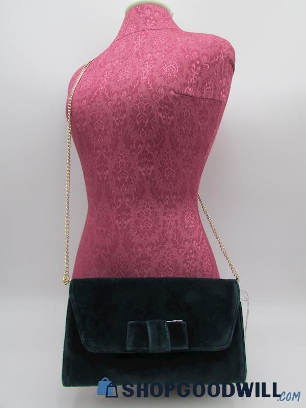 NWT RSVP By Talbots Emerald Velvet Crossbody Clutch Handbag Purse