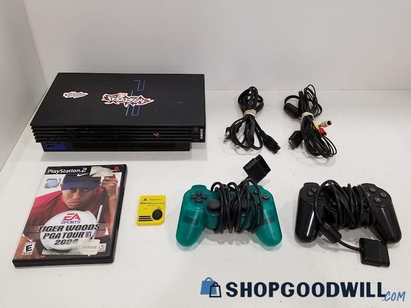 PlayStation 2 Console w/ Game, Cords & Controllers - PS2 POWERS ON