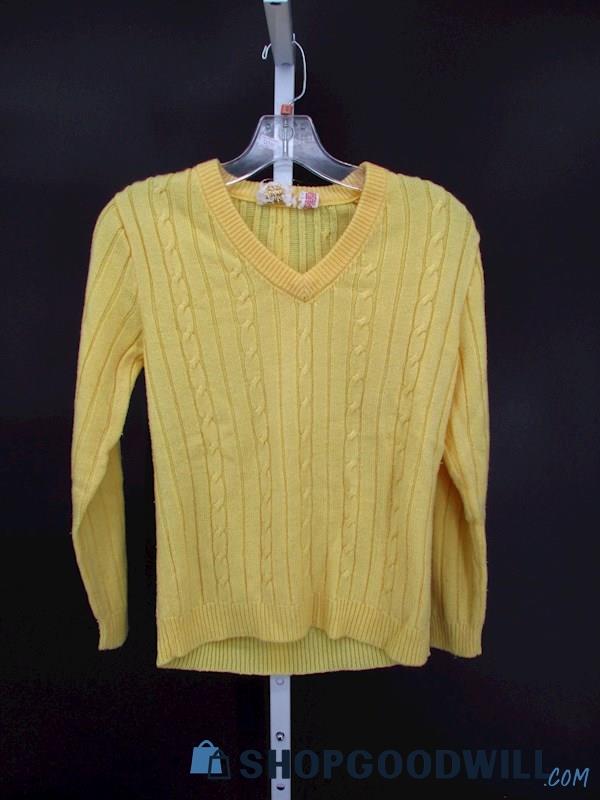 Vintage Tanni Women's Yellow Cable Knit Sweater SZ S
