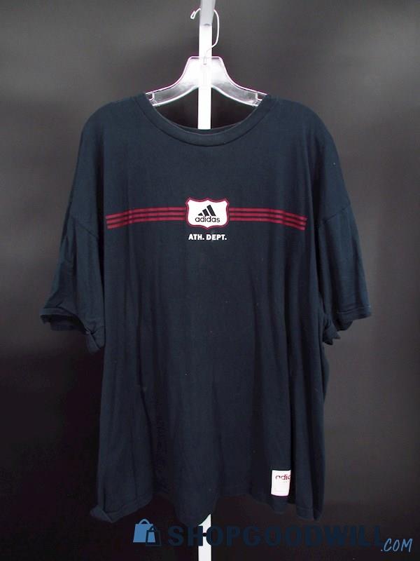 Vintage Adidas Men's Navy Short Sleeve T-Shirt SZ 2XL