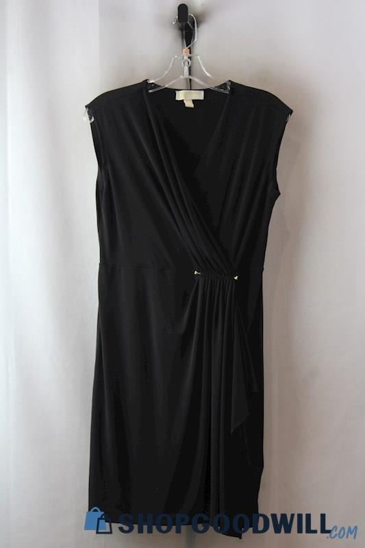 Michael Kors Women's Black Cinched Surplice Dress SZ-S