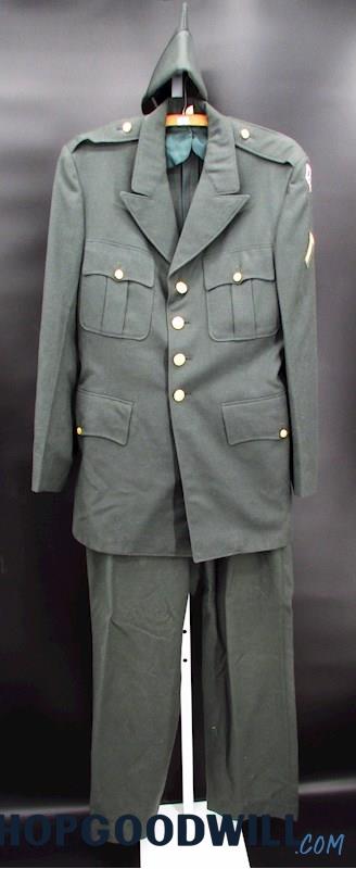 Vintage US Army Men's Army Green 2 Pc Military Uniform Top 40 L/Pants 33/40