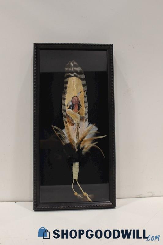 'Pride & Peace' ShadowBox Framed Native Original Unsigned Painted Feather