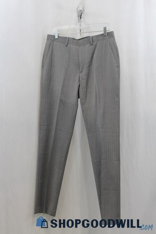 NWT DKNY Mens Gray Stripe Slim Dress Pants Sz 32x32