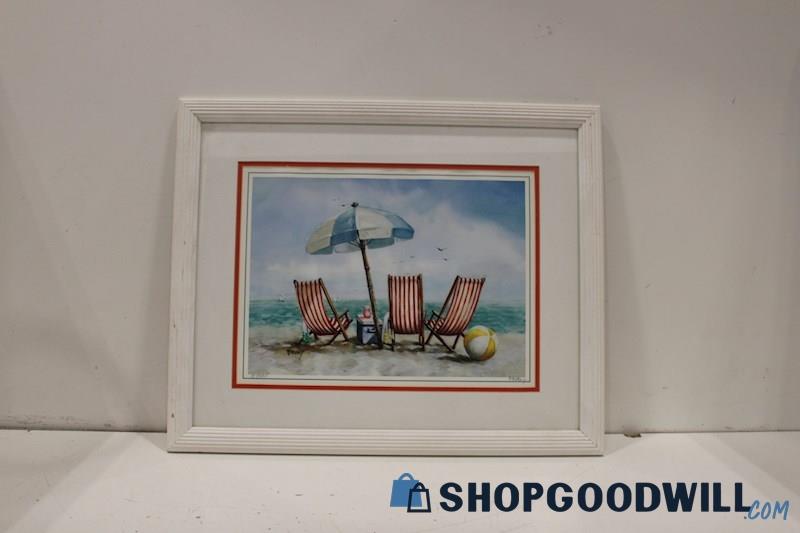 Summer Vacation Framed Painting Art Print 187/900 Signed by Brian T