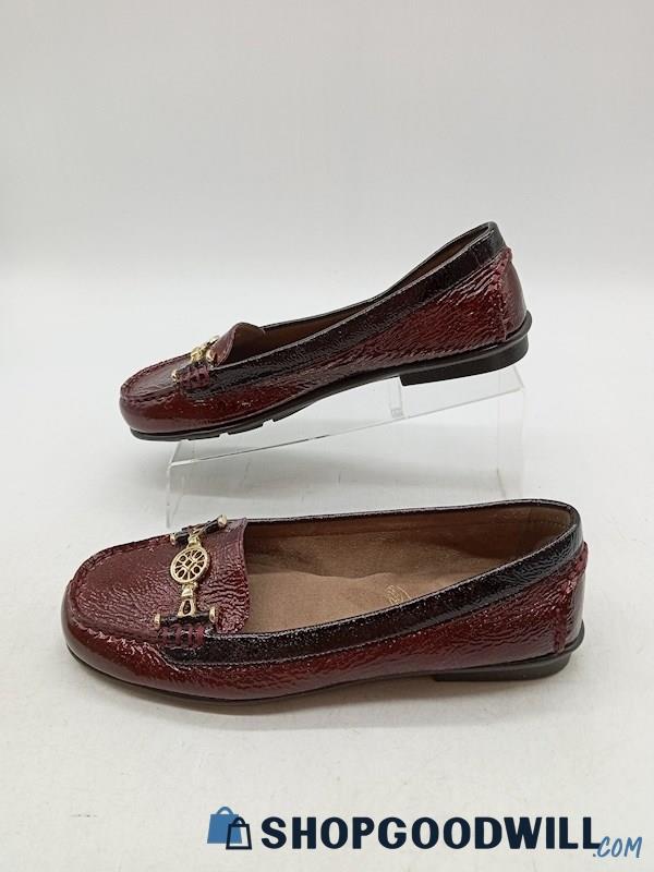 AEROSOLES Stitch n Turn Women's Burgundy Leather loafer SZ 7.5