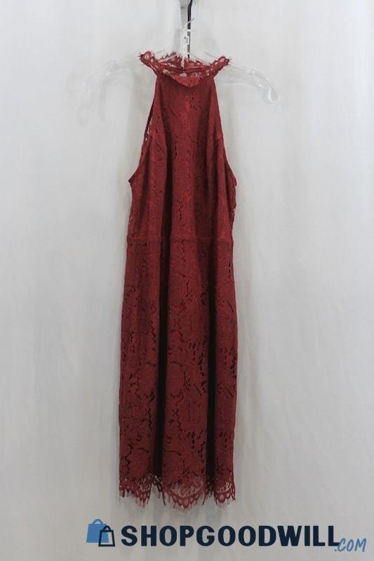 NWT Zalalus Women's Red Wine Sheath Midi Dress SZ 8